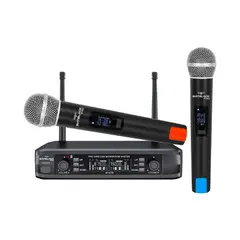 BATBLACK - Micrófono Inalámbrico Doble UHF BT-678 PRO