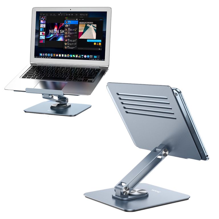 Soporte Base Aluminio Para Laptop - Tablet Giratorio 360 Plegable