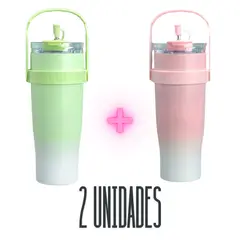 GENERICO - PACK DE 2 VASO TOMATODO CON AGARRADERA TIPO STANLEY