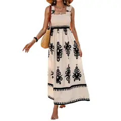 BLWOENS - Vestido casual de verano para mujeres - Beige