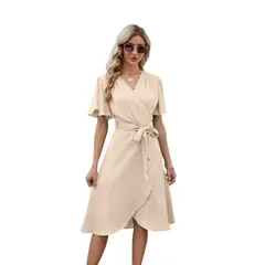 BLWOENS - Vestido casual de verano para mujeres - Beige