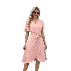 BLWOENS - Vestido casual de verano para mujeres - Rosa