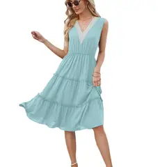 BLWOENS - Vestido casual de verano para mujeres - Verde