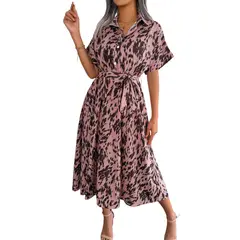 BLWOENS - Vestido casual de verano para mujeres - Rosa