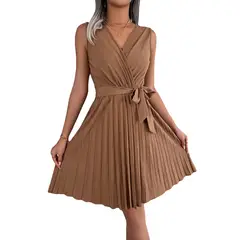 BLWOENS - Vestido casual de verano para mujeres - Marrón