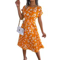 BLWOENS - Vestido casual de verano para mujeres - Amarillo