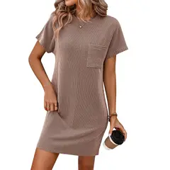 BLWOENS - Vestido casual de verano para mujeres - Beige