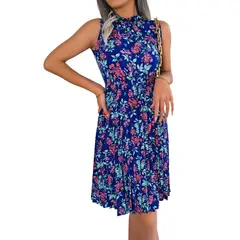 BLWOENS - Vestido casual de verano para mujeres - Azul