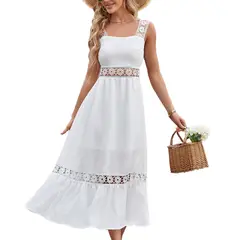 BLWOENS - Vestido casual de verano para mujeres - Blanco
