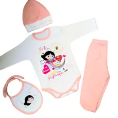 GENERICO - Ajuar de bebe Recien nacido de 0 a 4 meses en Rosa pastel