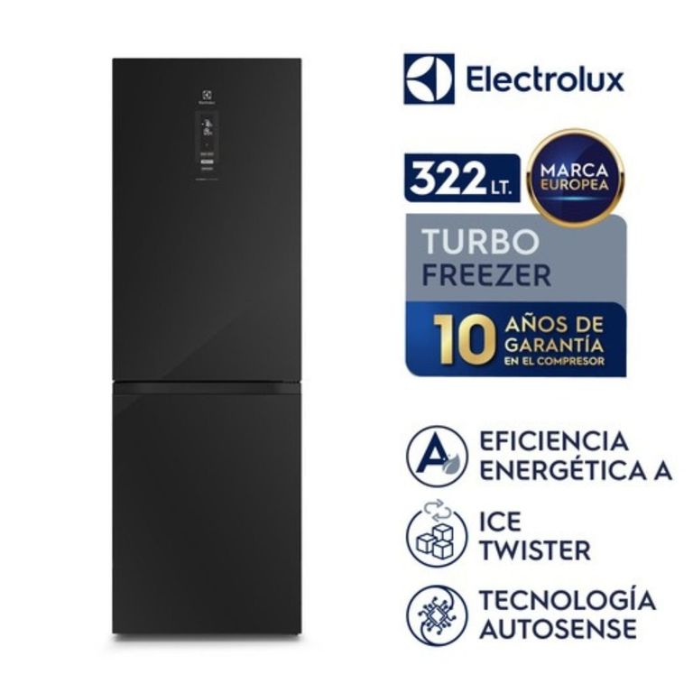 Refrigerador No Frost Bottom Freezer 323Litros Negro ERBB32N2HXB