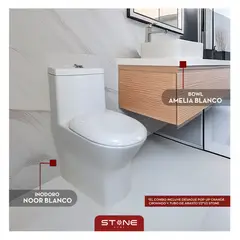 STONE - COMBO INODORO ONE PIECE NOOR BLANCO BOWL AMELIA BLANCO