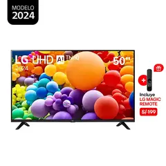 LG - Televisor 50 Pulg. LED Smart TV UHD 4K con ThinQ AI 50UT7300 + Control Magic 2024