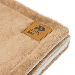 PRETTYPETS - MANTA FELPA HIPOALERGÉNICA CAMEL TALLA M PARA MASCOTAS