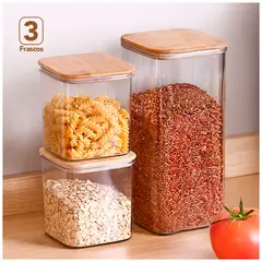 KELLER - Set de 3 Contenedores Frascos Herméticos Cuadrado C84