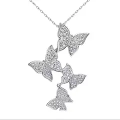 LA TIENDA 88 JOYAS Y ACCESORIOS - La Tienda 88 - Collar Mujer mariposas con Cristales Suizos - Blanco