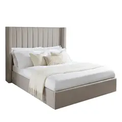 GENERICO - Cama Tapizada Listón 1.5 Plz Beige