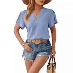 BLWOENS - Camiseta de manga corta de verano para mujeres - Azul