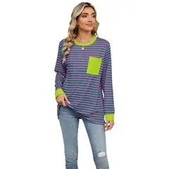 BLWOENS - Camiseta de manga larga de primavera y otoño para mujeres - Violeta