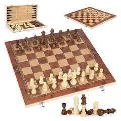 GENERICO - Juego de Mesa Ajedrez Pequeño De Madera