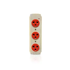 NACIONAL - TOMACORRIENTE TRIPLE INDUSTRIAL ADOSABLE CREMA/NARANJA 25A-250V