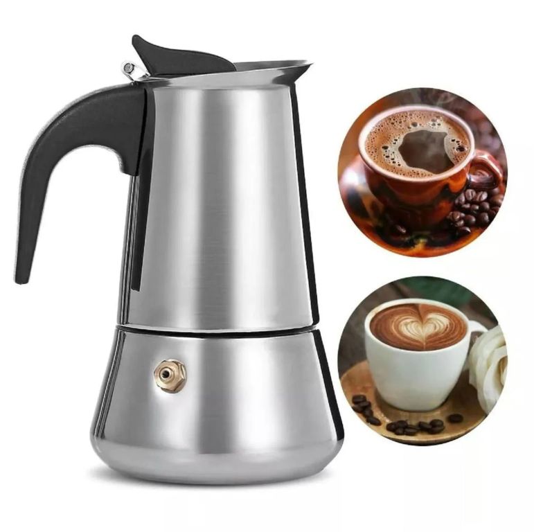 Cafetera Italiana 6 Tazas Acero Inox Espresso Make