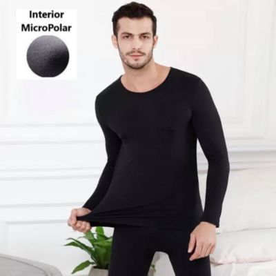 Polo Manga Larga Calentador Térmico Hombre Micro Polar