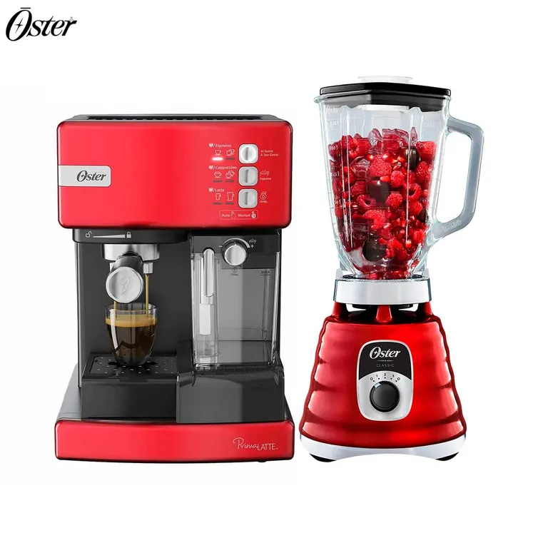 Licuadora Clasica 3 vel BLST4126R + Cafetera PrimaLatte BVSTEM6603R
