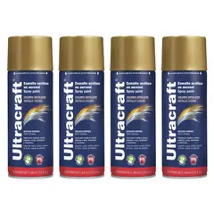 GENERICO - Pintura spray color Dorado x4 unidades Ultracraft
