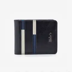 HOLM'S - BILLETERA HOLMS CUERO B146 CABALLERO NEGRO CON AZUL