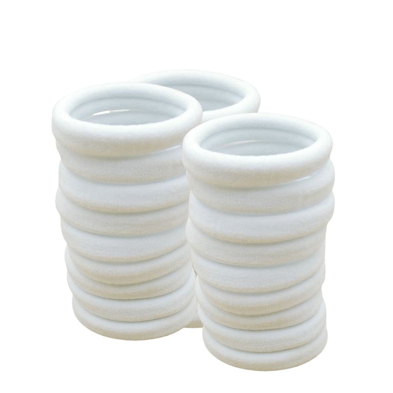 Pack x 72 Ligas Blancas Resistentes Para El Cabello