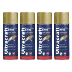 GENERICO - Pintura spray color Oro premiun x4 unidades Ultracraft