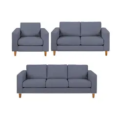 GENERICO - Juego de Sala Milan 3-2-1 Gris Oscuro