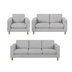 GENERICO - Juego de Sala Milan 3-2-1 Gris Plata