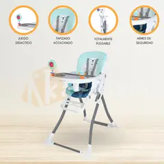 CARESTINO - Silla de Comer Plegable «RIO» Aguamarina