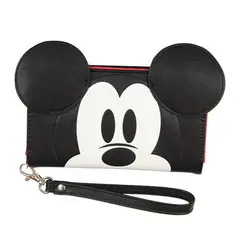 MICKEY MOUSE - Billetera con orejas y espacio para celular - Negra