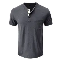 BLWOENS - Camiseta de manga corta de verano para hombres - Gris