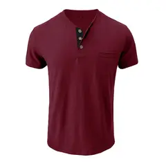 BLWOENS - Camiseta de manga corta de verano para hombres - Rojo
