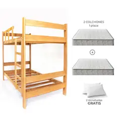 GENERICO - Camarote 1 Plaza + Colchon Zebra + Almohada Gratis