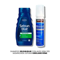 KIRKLAND - Shampoo Selsun Blue Con Aloe Vera 325 ml-Minoxidil Espuma 60ml