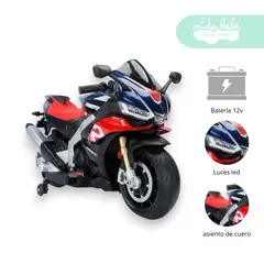 GENERICO - Moto a Batería para niño Aprilia Azul