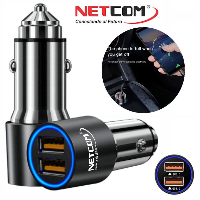 Cargador para Auto 2 USB QC3.0 3.4A 12V - 24V CARGA RAPIDA