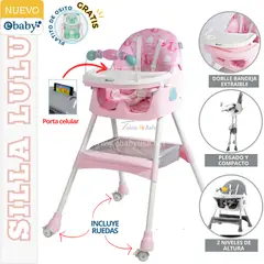 EBABY - Silla de comer para bebé LULU FUCSIA
