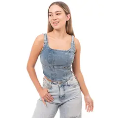 SQUEEZE - Blusas Denim Stretch Mujer Karmyn