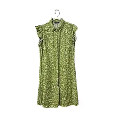 TODO GORROS PERU - Vestido floreado con blondas en los hombros - Talla S