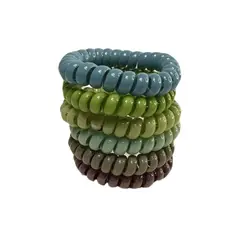 AFRODITA - Pack x 6 Ligas de Goma en Espiral para el Cabello