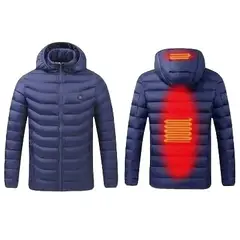 GENERICO - Casaca Calentadora Térmica Impermeable Hombre Azul Capucha Genieka
