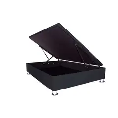 MUEBLES MACRUMO - Box Espacio Tarima reformado 1.5 Plazas + Tela ALPHA (Color Negro)