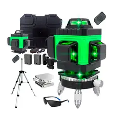 GENERICO - NIVEL LÁSER VERDE 16 LÍNEAS 4D BATERÍA RECARGABLE + TRÍPODE - COMBO