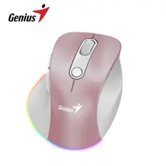 GENIUS - MOUSE ERGO 9000S PRO DUAL RECARGABLE WIRELESSBT 6-BOT SILENT RGB PINK